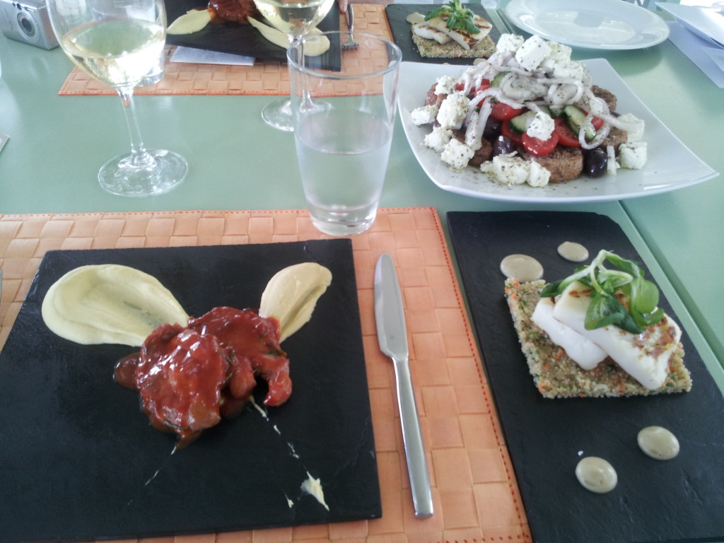 The cooking school feast in Santorini