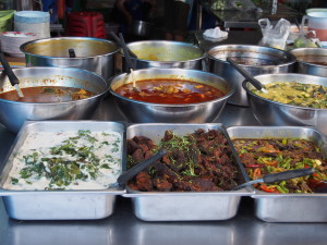 Display foods at the market in Krabi Thailand