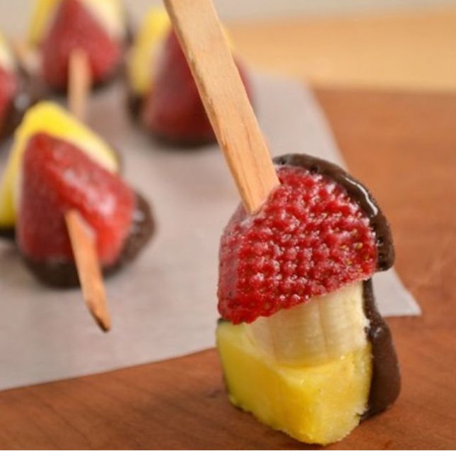 Chocolate Covered Banana Split Bites