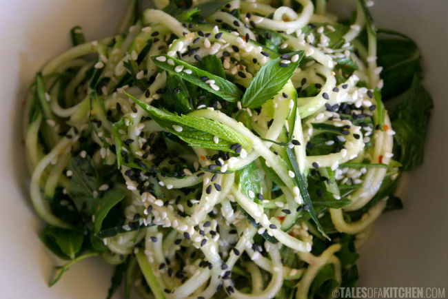 Cucumber Mint Noodles With Ginger Dressing